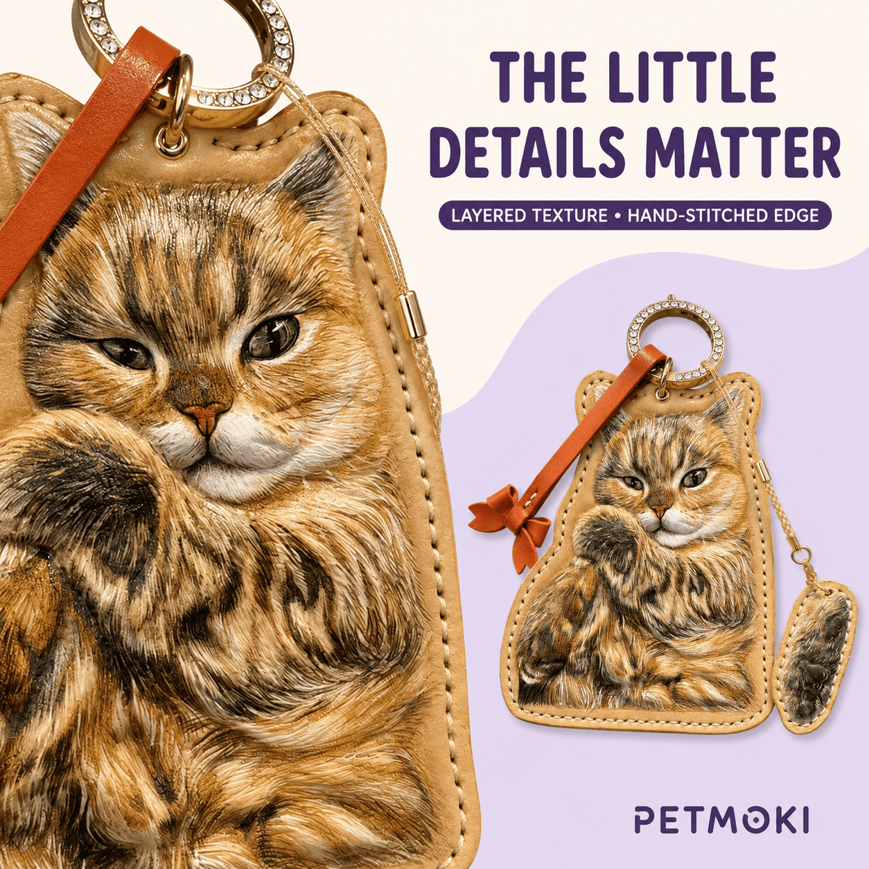 Custom Contour 3D Leather Pet Portrait Keepsake