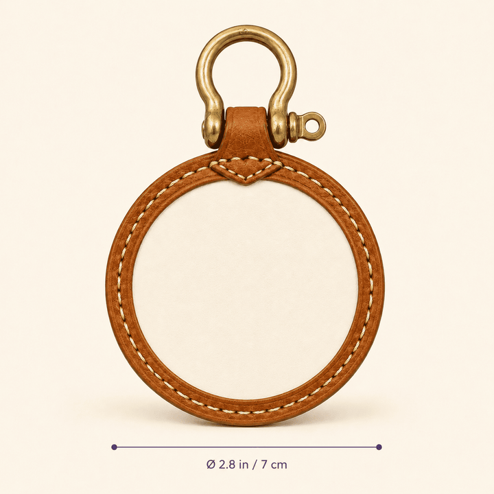 Caramel Brown finished leather portrait color example