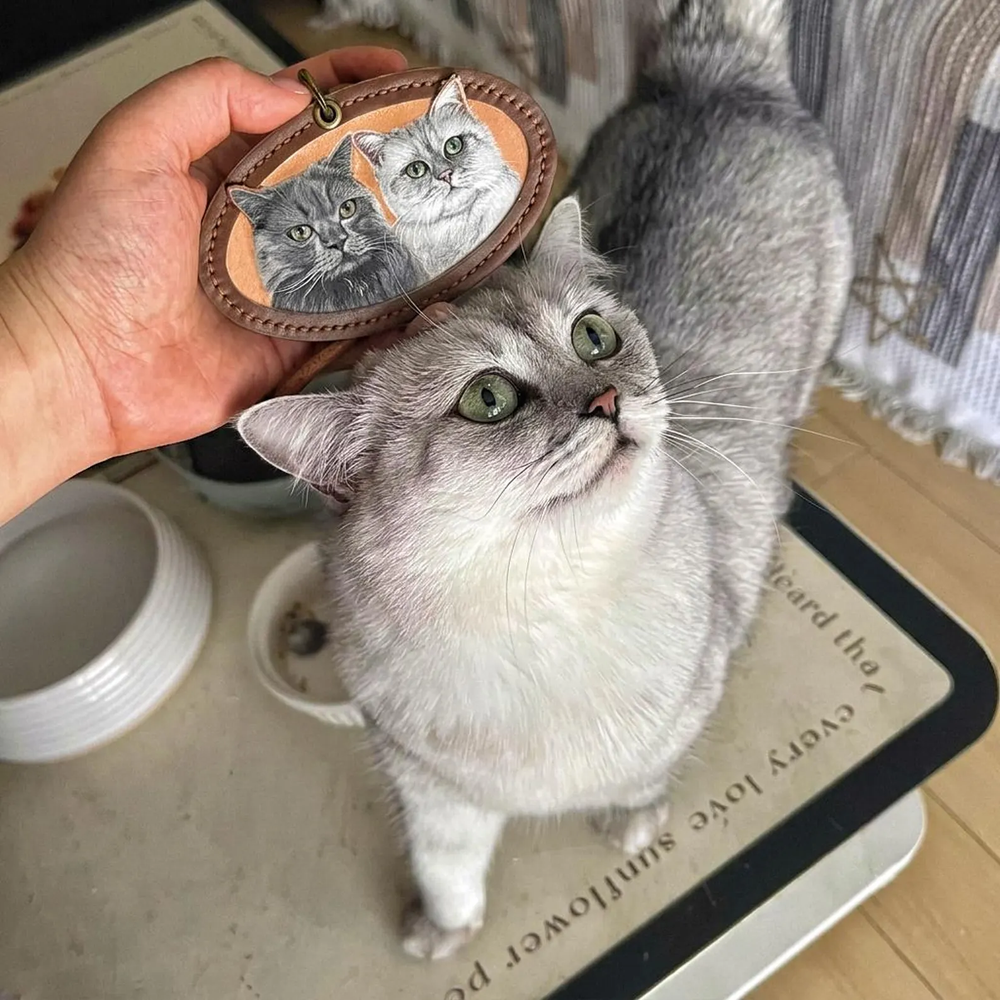 Two-pet Pet Portrait Keepsake with gift-ready finish