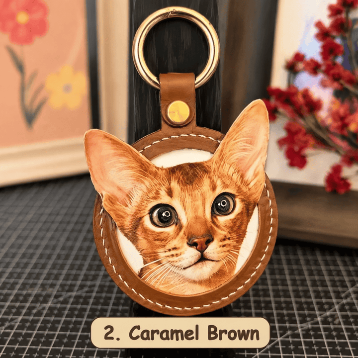 Caramel Brown finished leather portrait color example