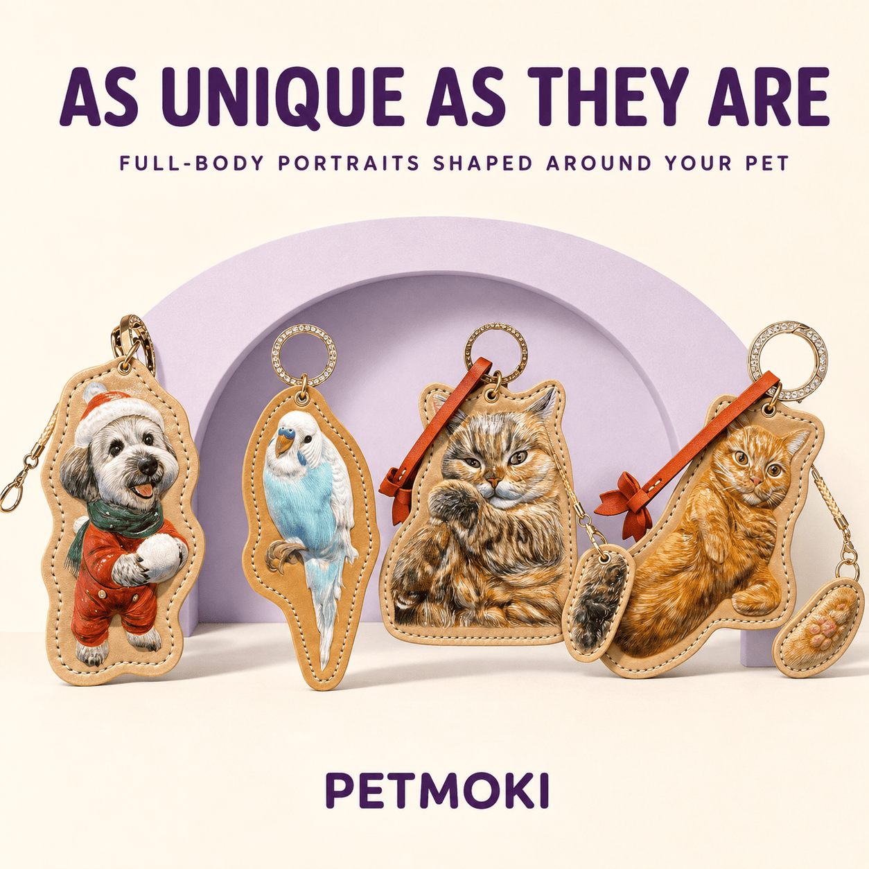 Custom Contour 3D Leather Pet Portrait Keepsake