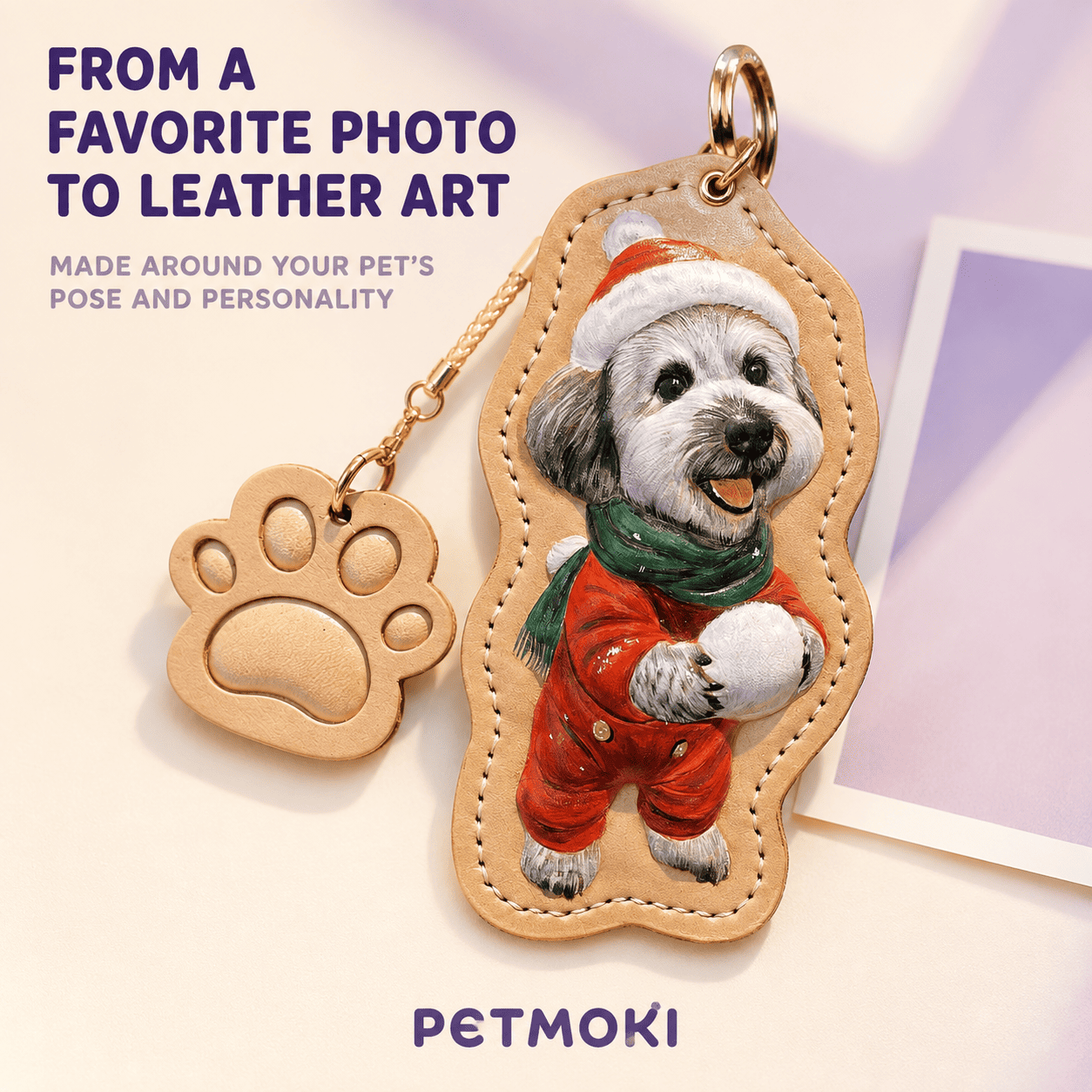 Custom Contour 3D Leather Pet Portrait Keepsake