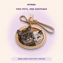 Custom Two-Pet 3D Leather Portrait Keepsake