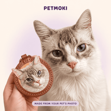 Custom Classic Round 3D Leather Pet Portrait Keepsake