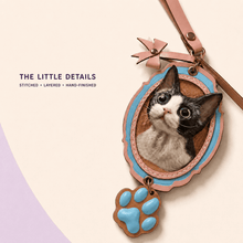 Custom Bow & Paw 3D Leather Pet Portrait Keepsake