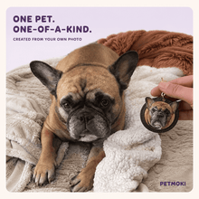 Custom Classic Round 3D Leather Pet Portrait Keepsake
