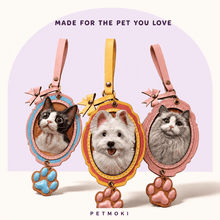 Custom Bow & Paw 3D Leather Pet Portrait Keepsake